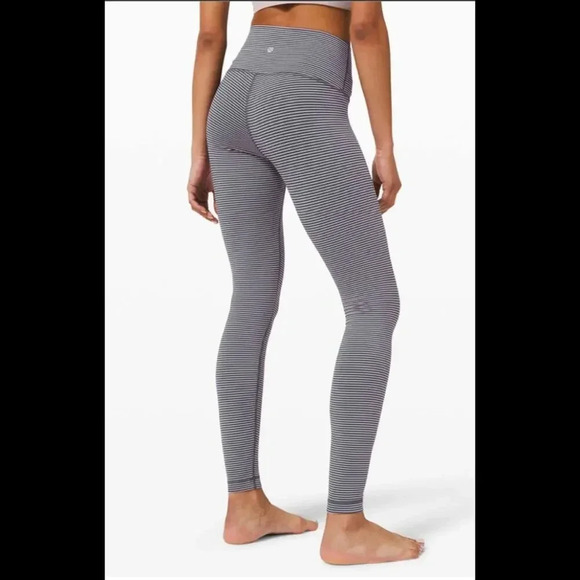 Lululemon Wunder Under High-Rise Tight 28' Luxtreme Gray & Pink Leggings Size 8 - Picture 1 of 7